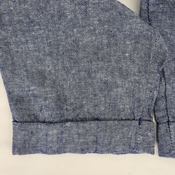 Old Navy Pants Medium Tall High Waisted Linen Blend Straight Cropped Chambray - Picture 6 of 10